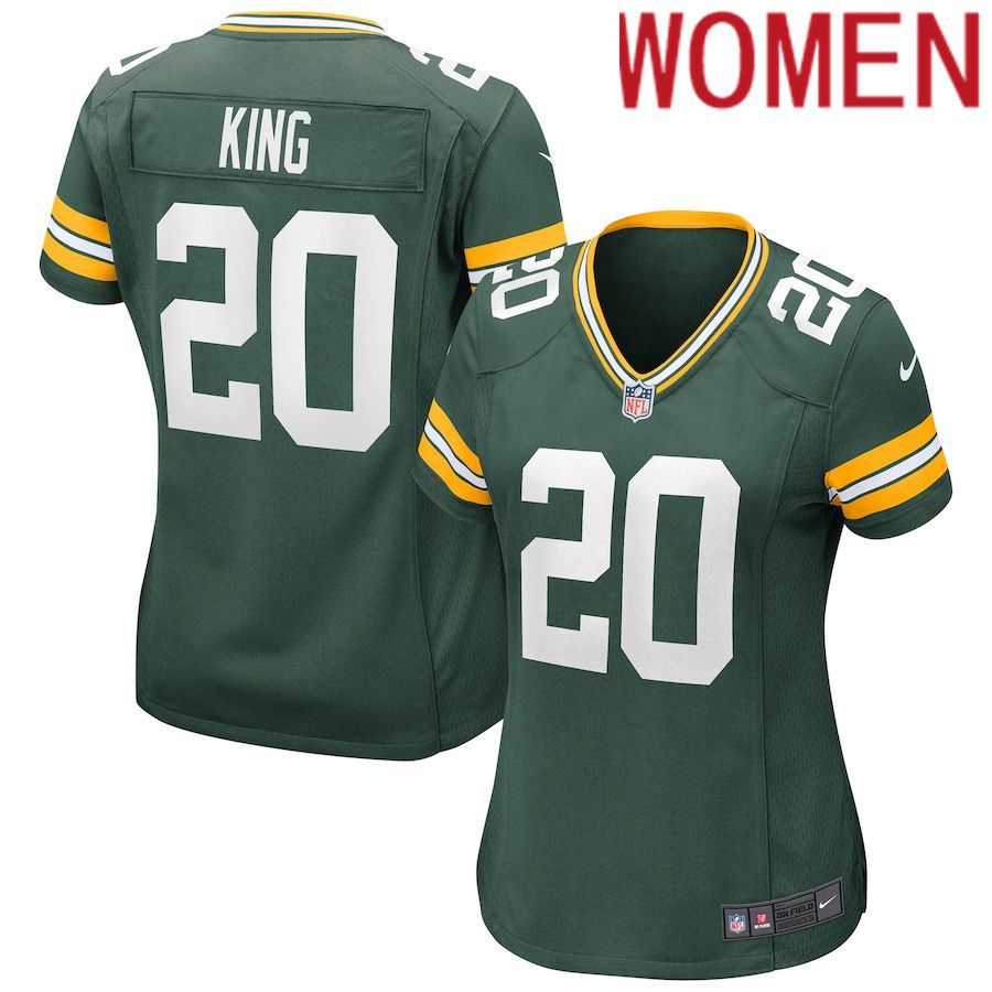 Women Green Bay Packers #20 Kevin King Nike Green Game NFL Jersey->women nfl jersey->Women Jersey